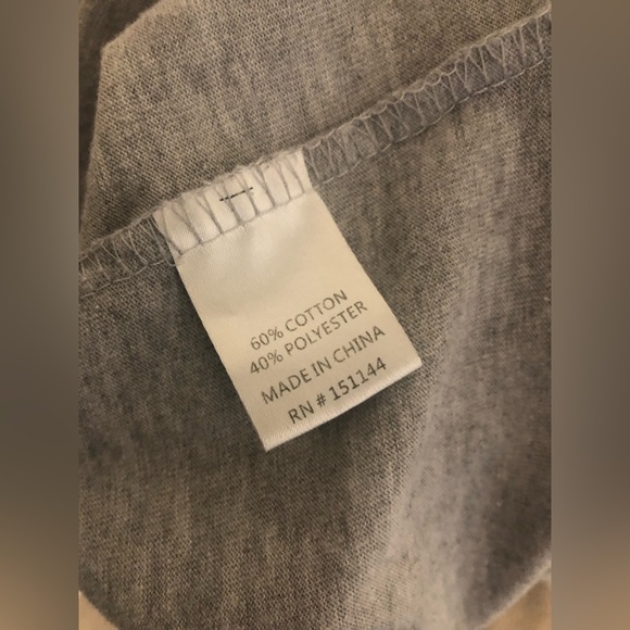 L NV size medium tshirt dress in gray with blue cuffs - Picture 6 of 9